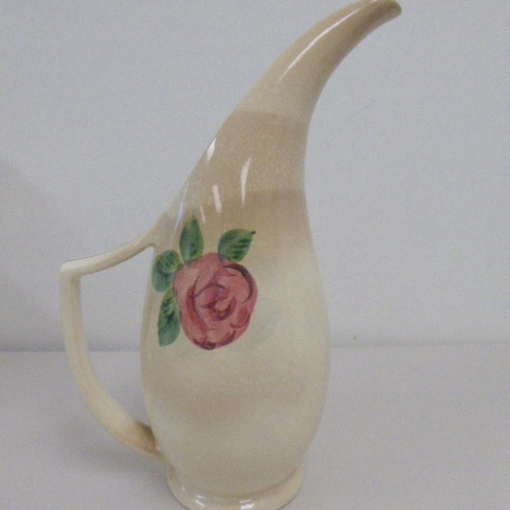 RED WING CONCORD LEXINGTON ROSE water pitcher 14" tall 40s 50s floral mcm